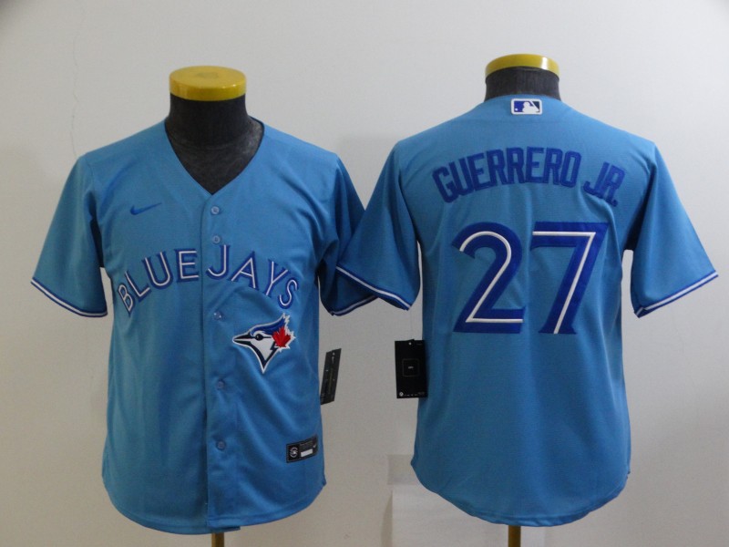 Toronto Blue Jays Kids GUERRERO JR. #27 Light Blue MLB Jersey