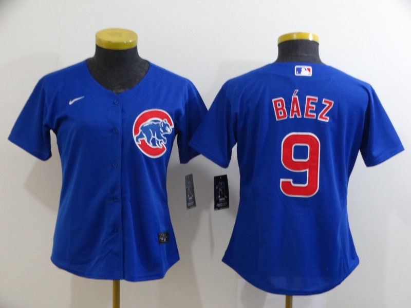 Chicago Cubs BAEZ #9 Blue Women Baseball Jersey