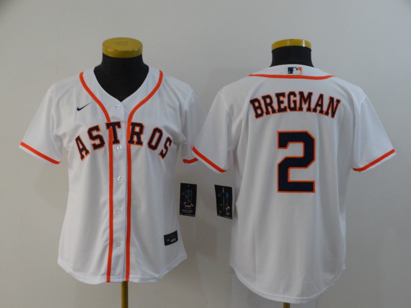 Houston Astros BREGMAN #2 White Women Baseball Jersey