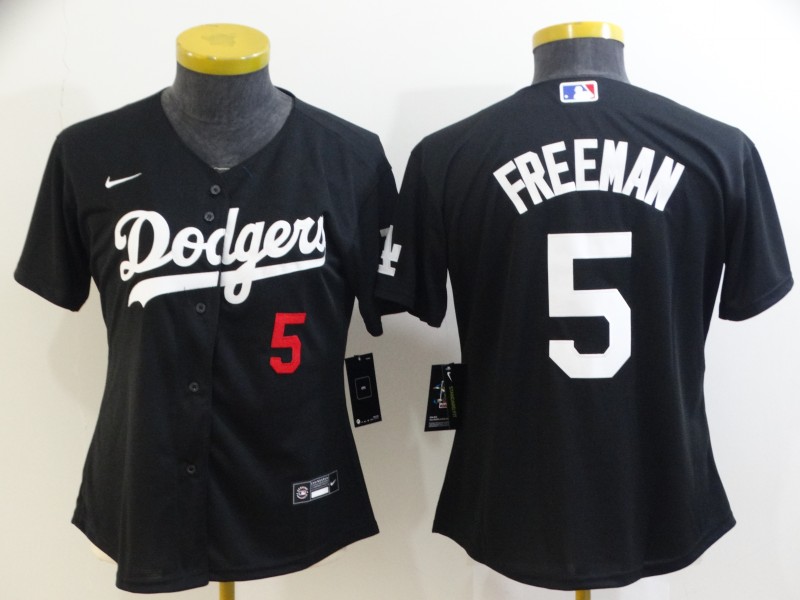 Los Angeles Dodgers FREEMAN #5 Black Women MLB Jersey