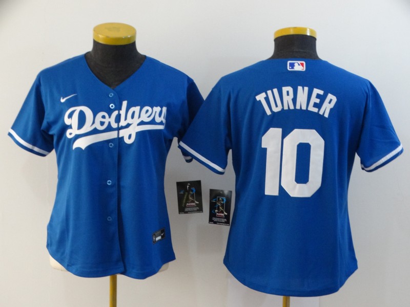 Los Angeles Dodgers TURNER #10 Blue Women Baseball Jersey