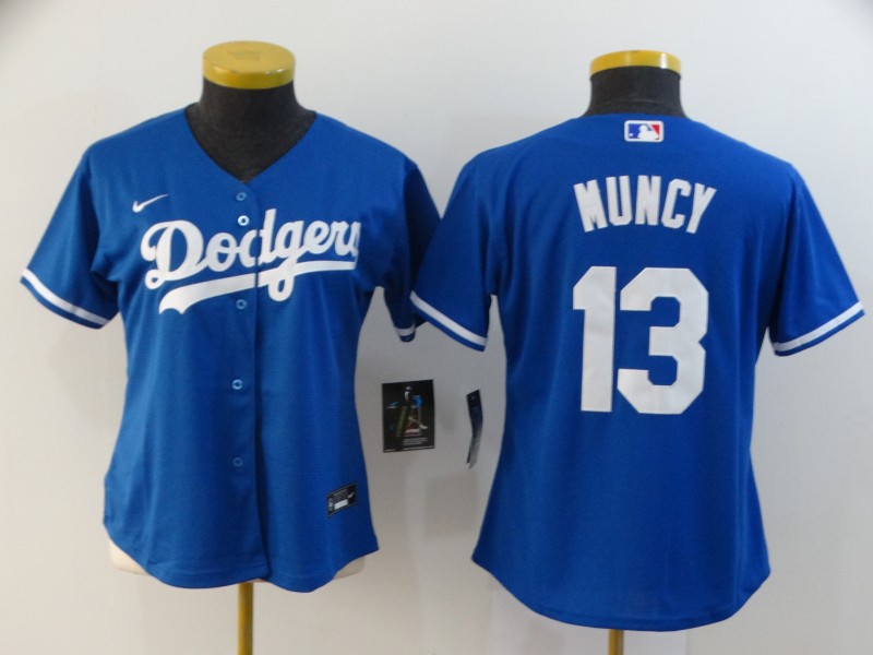 Los Angeles Dodgers MUNCY #13 Blue Women Baseball Jersey