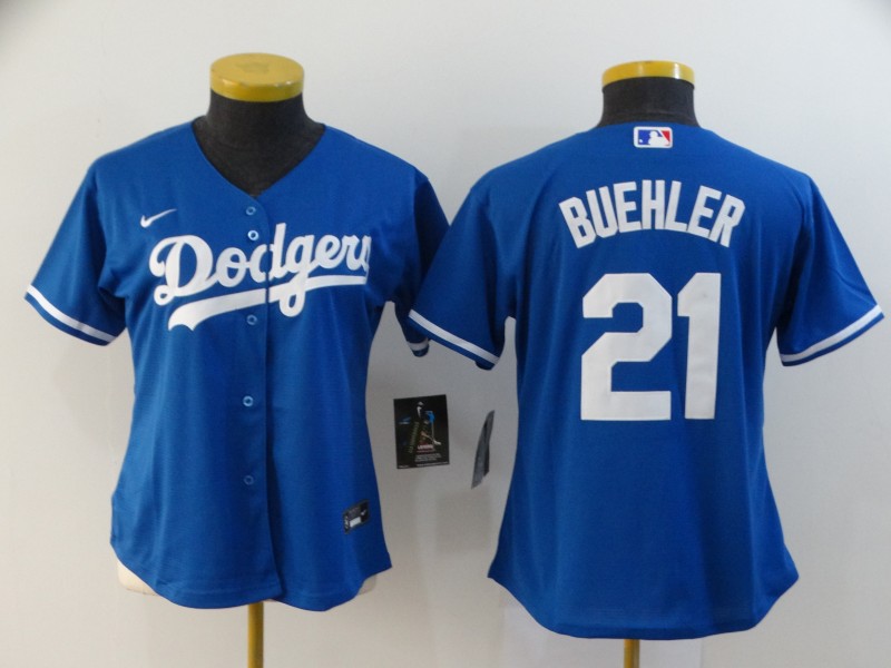 Los Angeles Dodgers BUEHLER #21 Blue Women Baseball Jersey