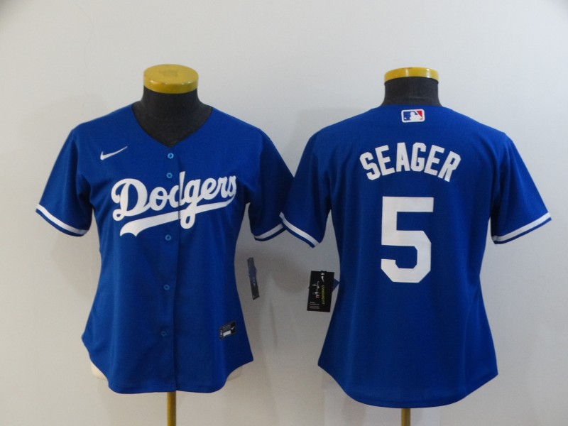 Los Angeles Dodgers SEAGER #5 Blue Women Baseball Jersey