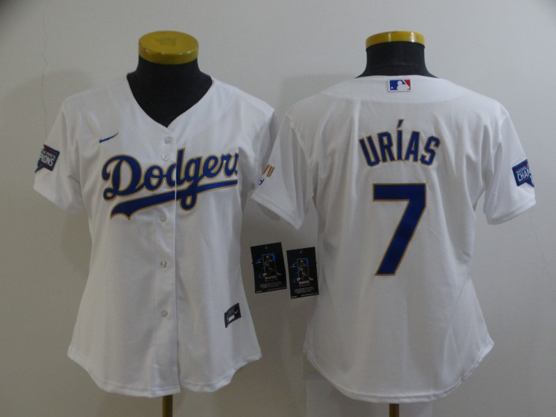 Los Angeles Dodgers URIAS #7 White Champion Women Baseball Jersey