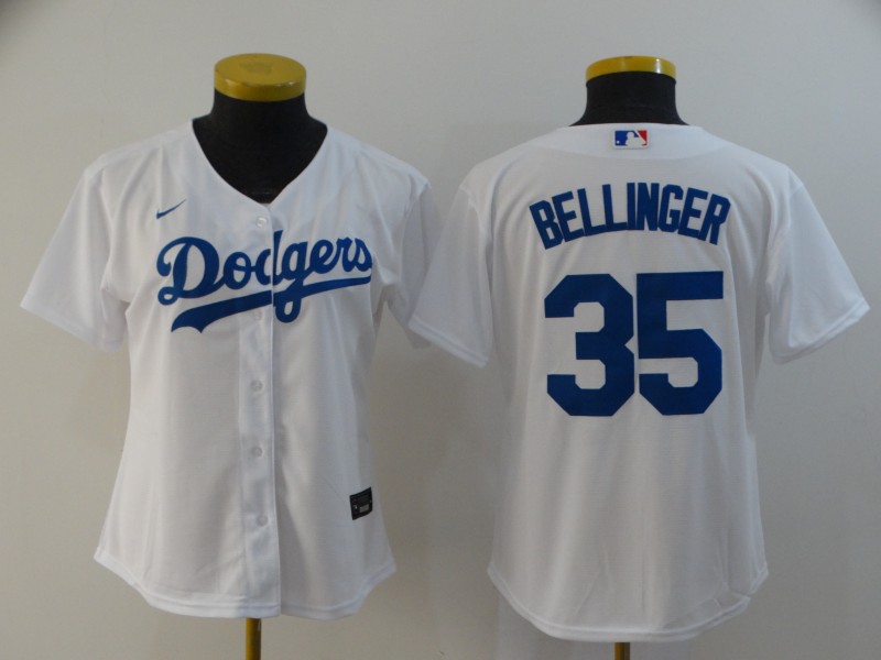 Los Angeles Dodgers BELLINGER #35 White Women Baseball Jersey