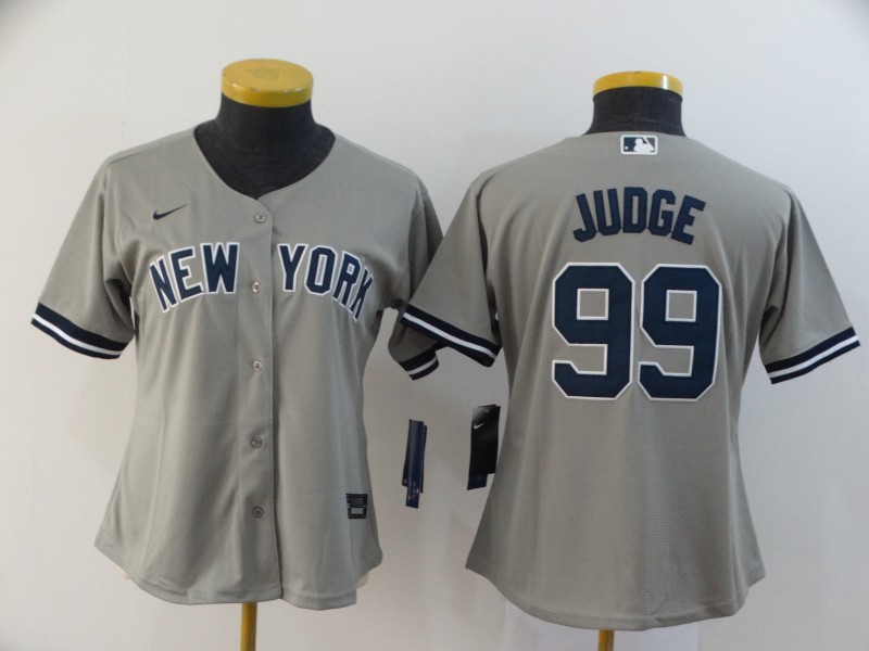 New York Yankees JUDGE #99 Grey Women Baseball Jersey