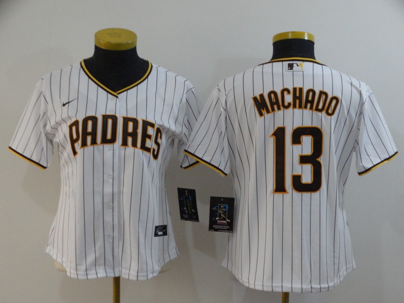 San Diego Padres MACHADO #13 White Women Baseball Jersey
