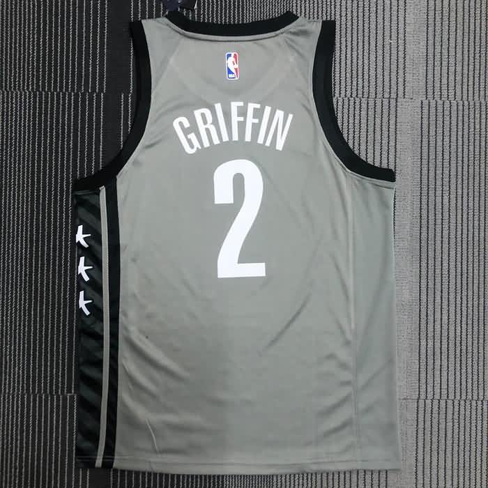 Brooklyn Nets 20/21 Grey AJ Basketball Jersey (Hot Press)