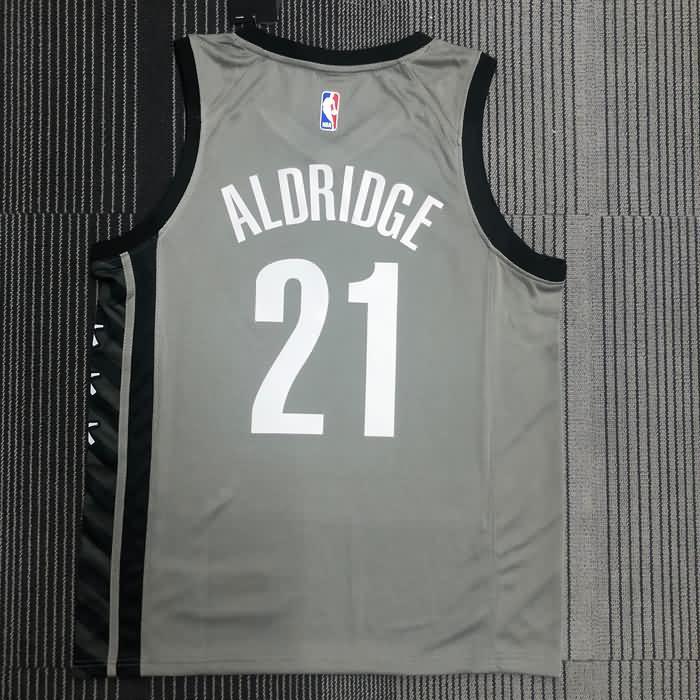 Brooklyn Nets 20/21 Grey AJ Basketball Jersey (Hot Press)