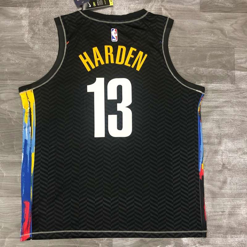 Brooklyn Nets 20/21 Black City Basketball Jersey (Hot Press)