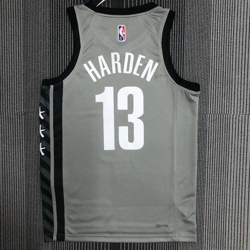 Brooklyn Nets 21/22 Grey AJ Basketball Jersey (Hot Press)