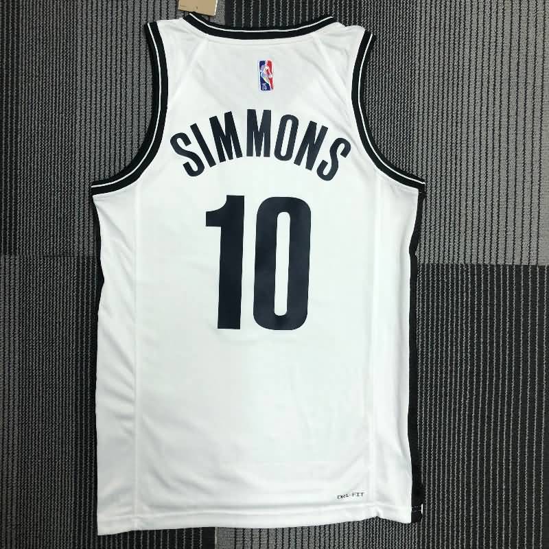 Brooklyn Nets 21/22 White Basketball Jersey (Hot Press)