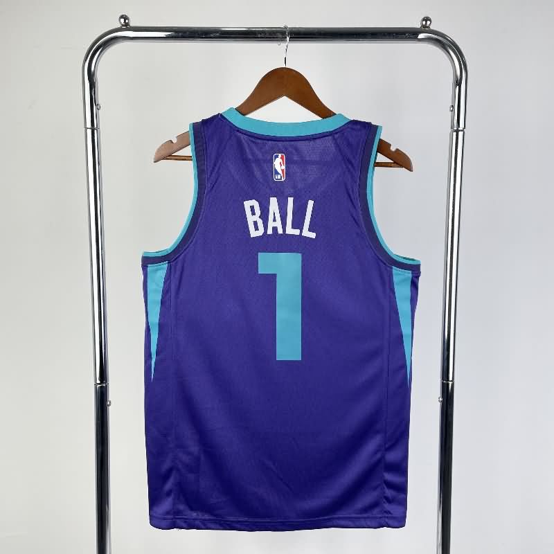 Charlotte Hornets Purple AJ Basketball Jersey (Hot Press)