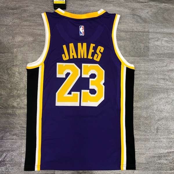 Los Angeles Lakers 20/21 Purple AJ Basketball Jersey (Hot Press)