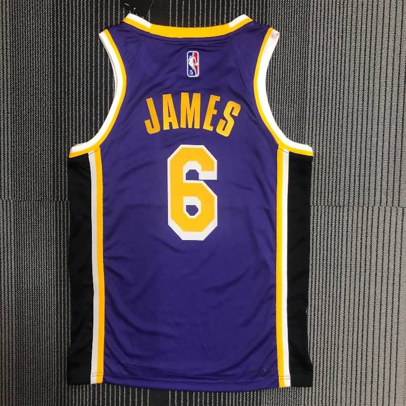 Los Angeles Lakers 21/22 Purple AJ Basketball Jersey (Hot Press)