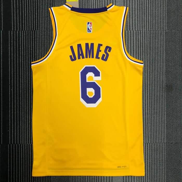 Los Angeles Lakers 21/22 Yellow Basketball Jersey (Hot Press)