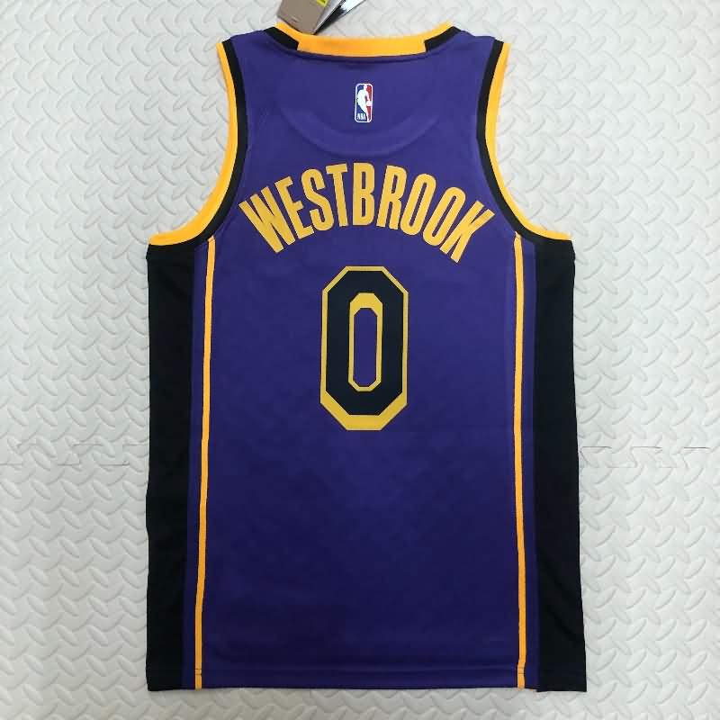 Los Angeles Lakers 22/23 Purple AJ Basketball Jersey (Hot Press)