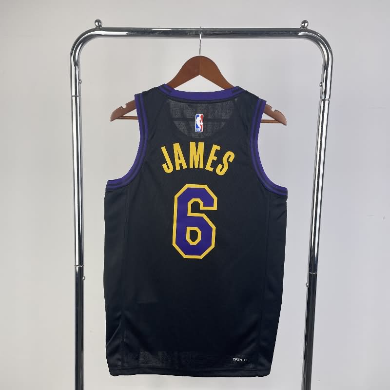 Los Angeles Lakers 23/24 Black City Basketball Jersey (Hot Press)