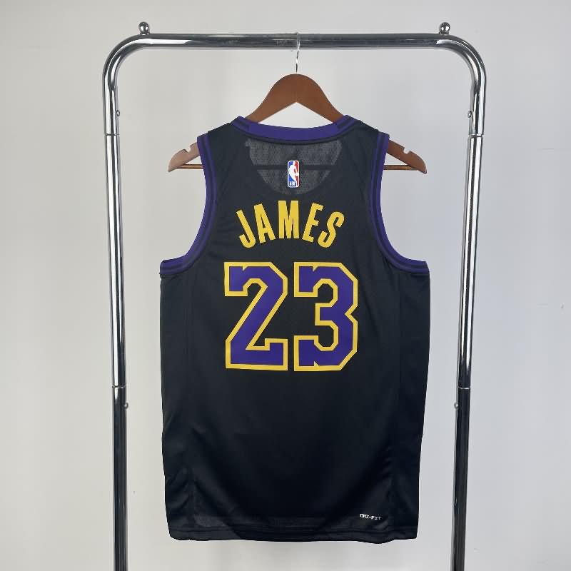 Los Angeles Lakers 23/24 Black City Basketball Jersey (Hot Press)