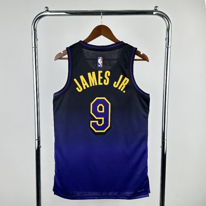 Los Angeles Lakers 24/25 Purple City Basketball Jersey (Hot Press)