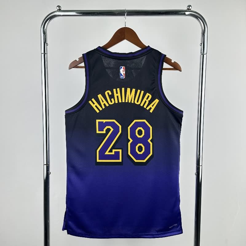 Los Angeles Lakers 24/25 Purple City Basketball Jersey (Hot Press)