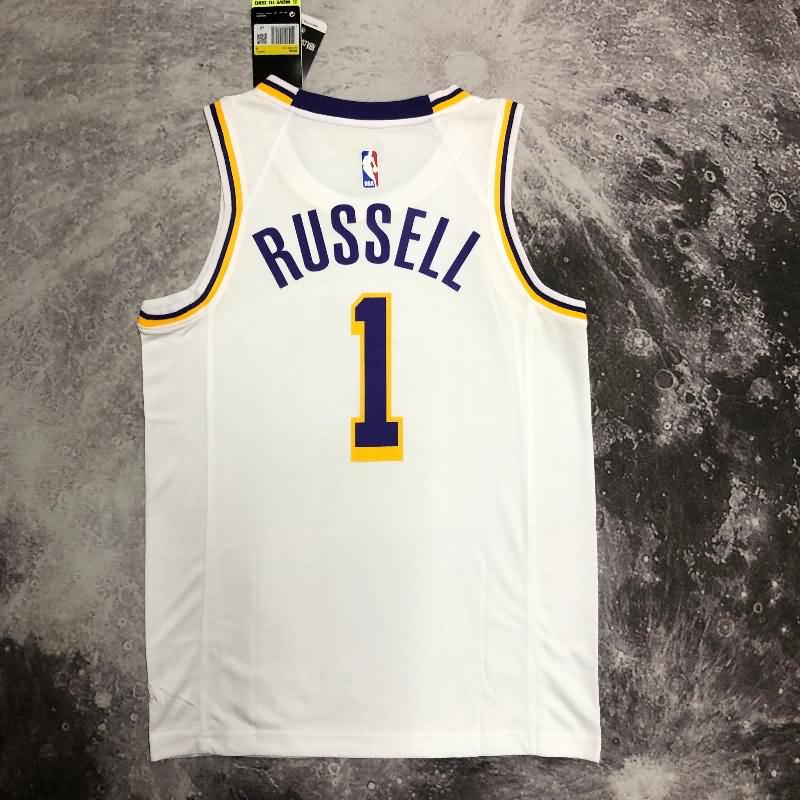 Los Angeles Lakers White Basketball Jersey 02 (Hot Press)