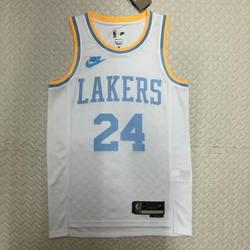 Los Angeles Lakers White Classics Basketball Jersey 02 (Hot Press)