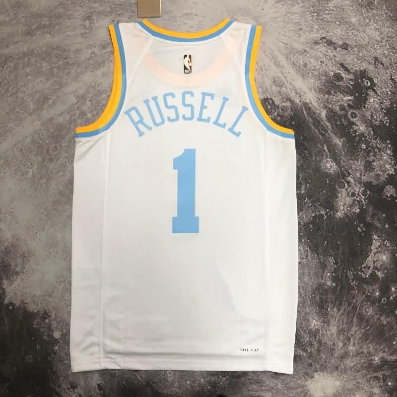 Los Angeles Lakers White Classics Basketball Jersey 02 (Hot Press)