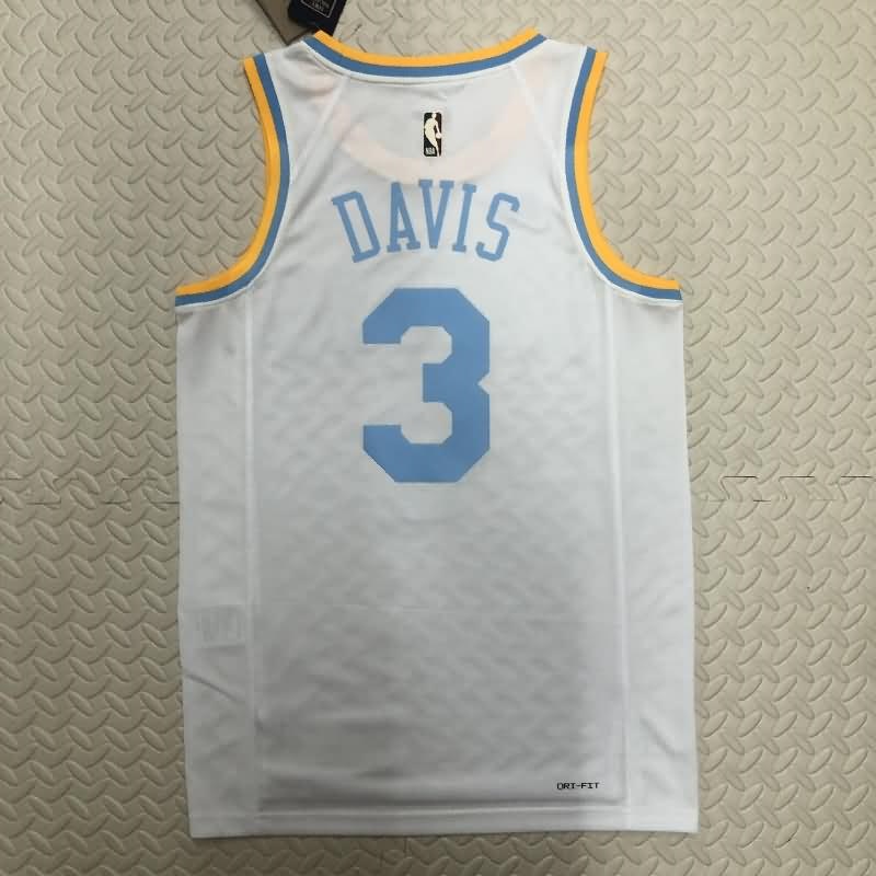 Los Angeles Lakers White Classics Basketball Jersey 02 (Hot Press)