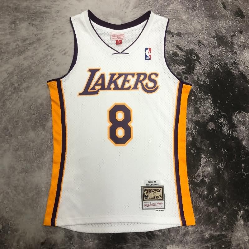 Los Angeles Lakers White Classics Basketball Jersey 03 (Hot Press)