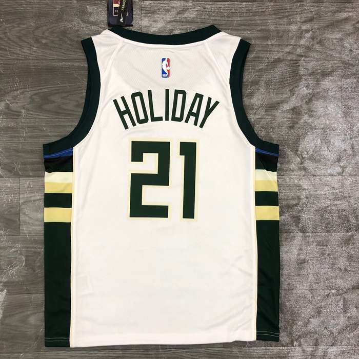 Milwaukee Bucks 20/21 White Basketball Jersey (Hot Press)