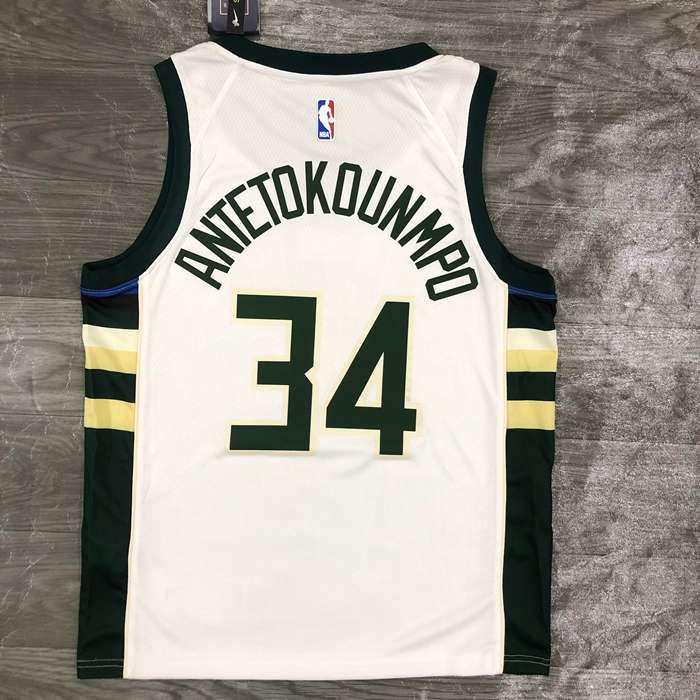 Milwaukee Bucks 20/21 White Basketball Jersey (Hot Press)