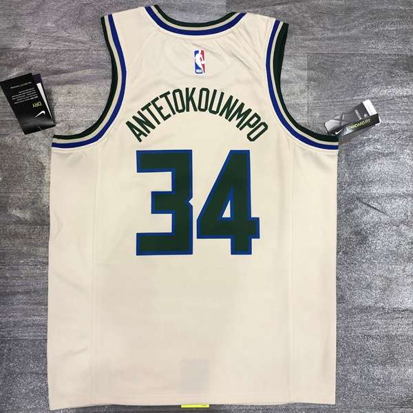 Milwaukee Bucks 2020 White Basketball Jersey (Hot Press)