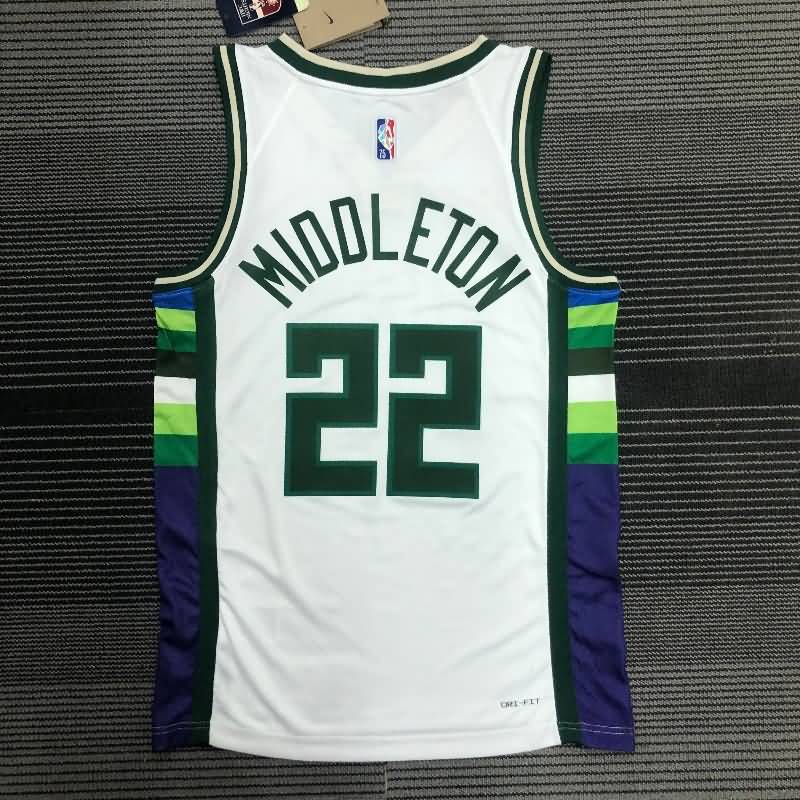 Milwaukee Bucks 21/22 White City Basketball Jersey (Hot Press)