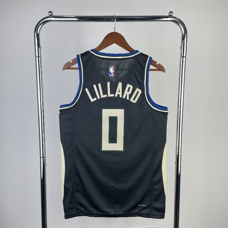 Milwaukee Bucks 22/23 Black AJ Basketball Jersey (Hot Press)