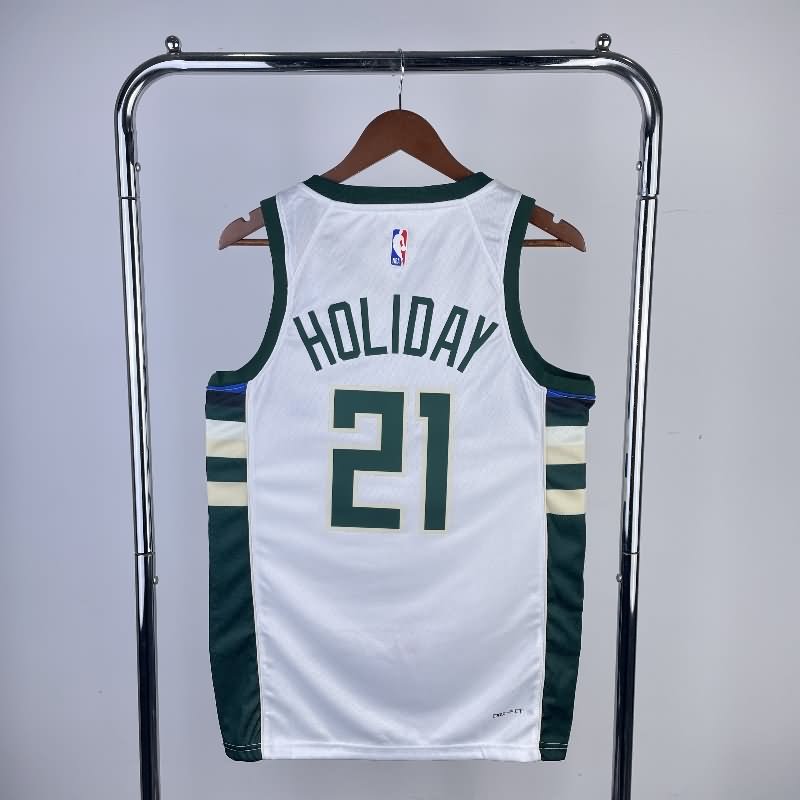 Milwaukee Bucks 22/23 White Basketball Jersey (Hot Press)