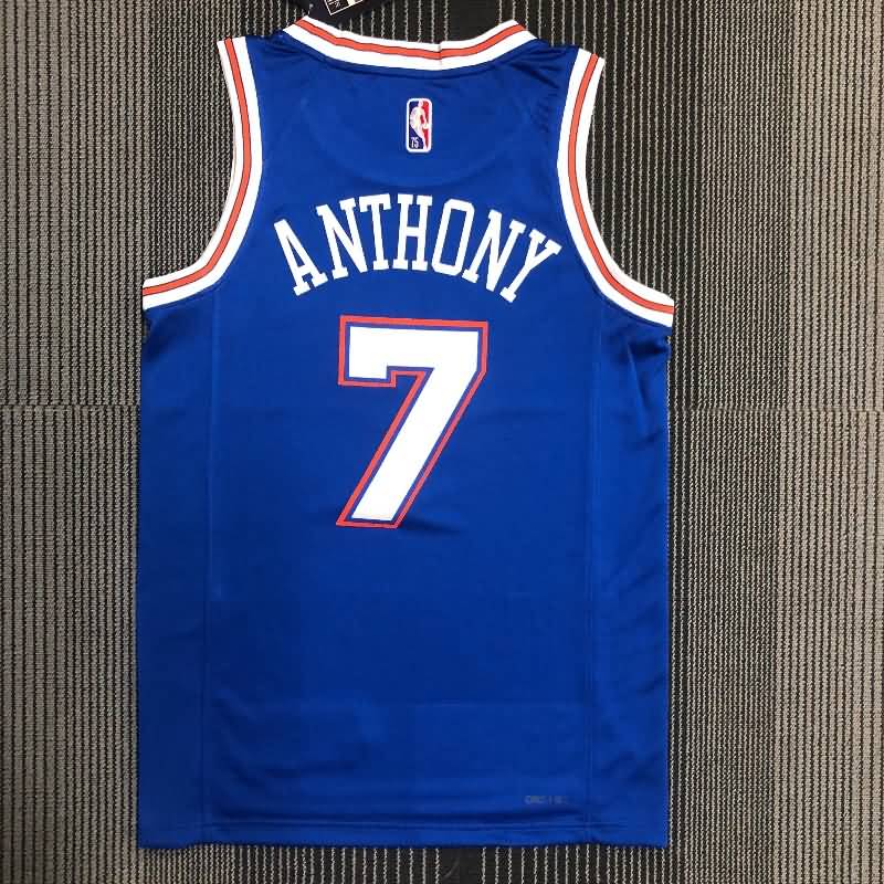 New York Knicks 21/22 Blue AJ Basketball Jersey (Hot Press)