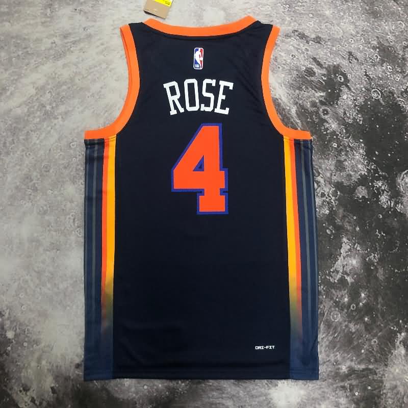 New York Knicks 22/23 Black AJ Basketball Jersey (Hot Press)