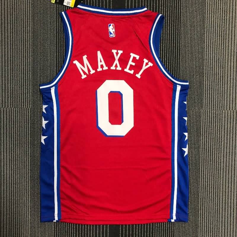 Philadelphia 76ers 20/21 Red AJ Basketball Jersey (Hot Press)