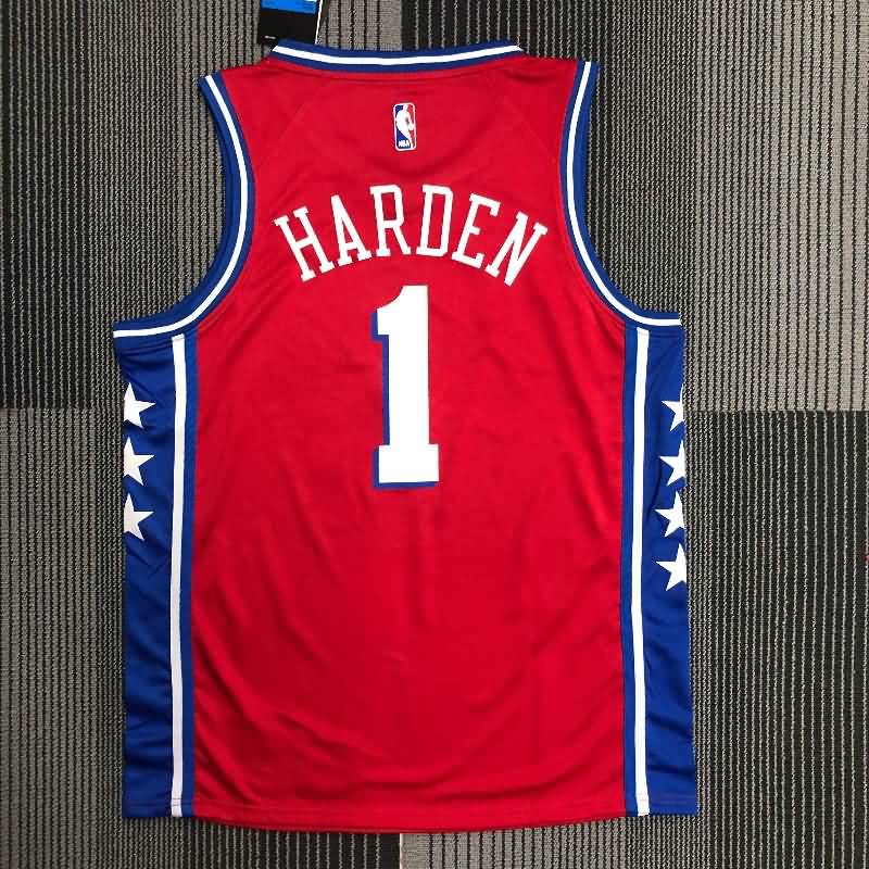 Philadelphia 76ers 20/21 Red AJ Basketball Jersey (Hot Press)