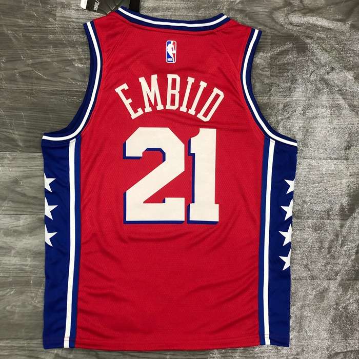 Philadelphia 76ers 20/21 Red AJ Basketball Jersey (Hot Press)