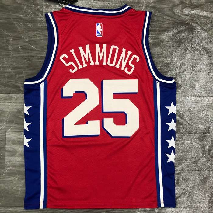 Philadelphia 76ers 20/21 Red AJ Basketball Jersey (Hot Press)