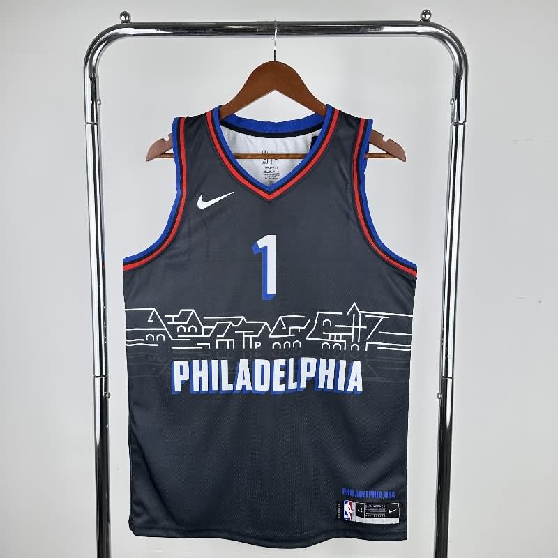 Philadelphia 76ers 20/21 Black Basketball Jersey (Hot Press)