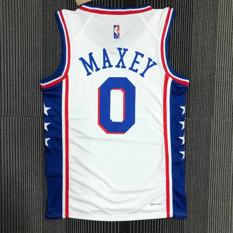 Philadelphia 76ers 21/22 White Basketball Jersey (Hot Press)