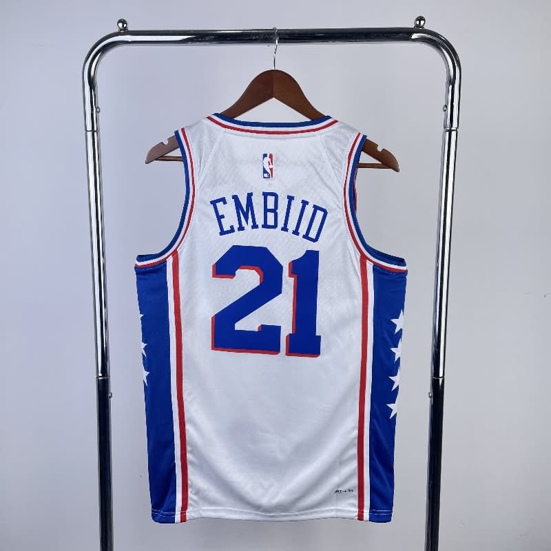 Philadelphia 76ers 22/23 White Basketball Jersey (Hot Press)