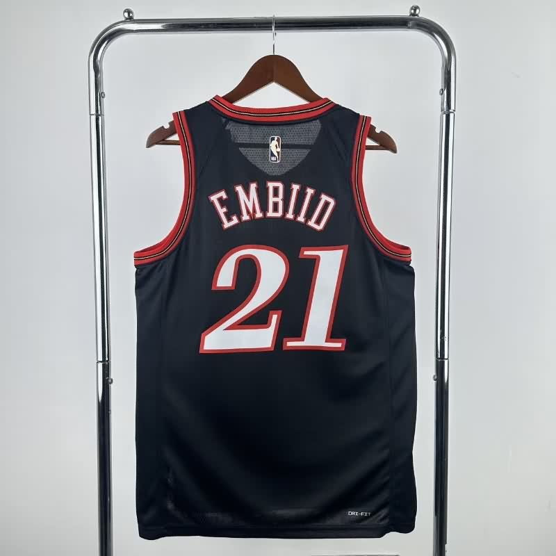 Philadelphia 76ers 25/26 Black Classics Basketball Jersey (Hot Press)