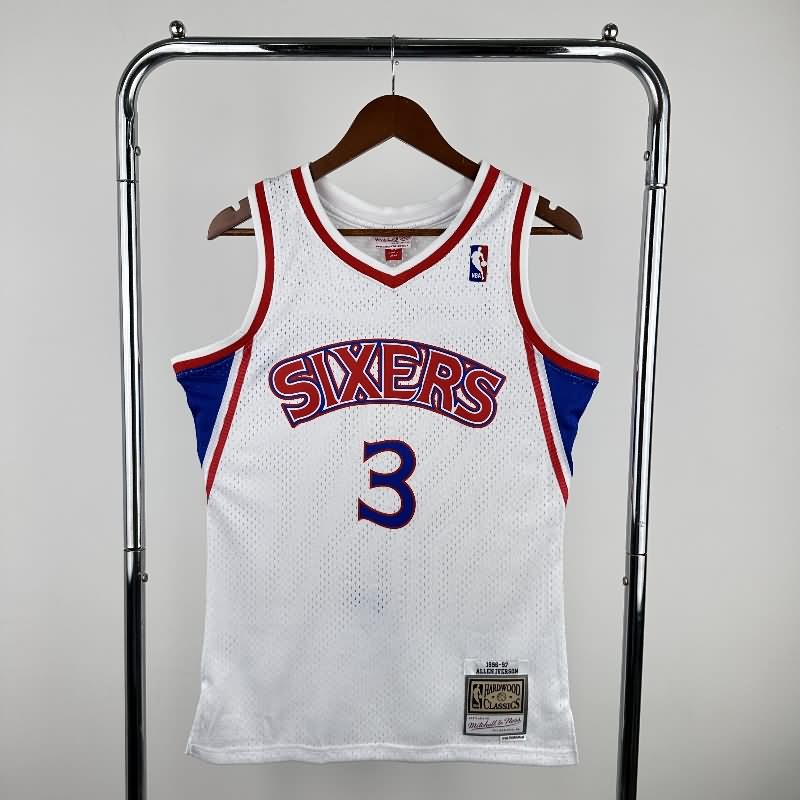 Philadelphia 76ers 1996/97 White Classics Basketball Jersey (Hot Press)