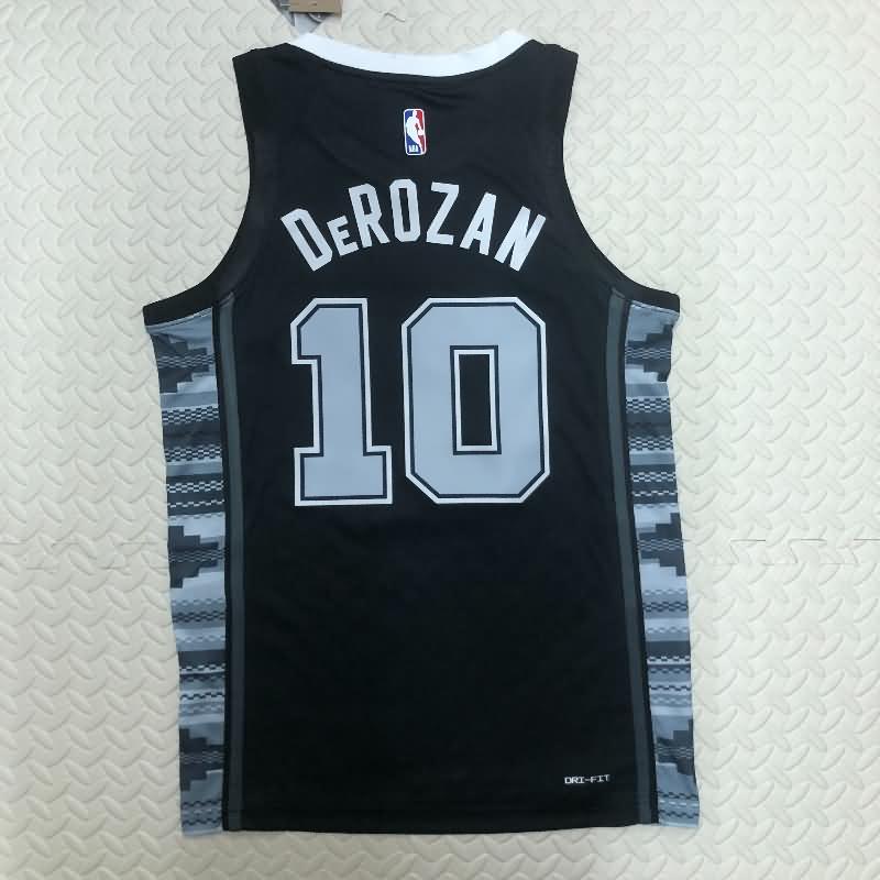 San Antonio Spurs 22/23 Black AJ Basketball Jersey (Hot Press)