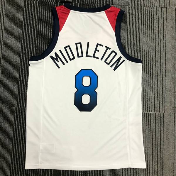 USA 2021 White Basketball Jersey (Hot Press)